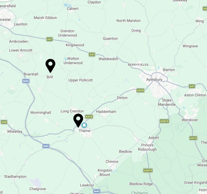 map showing horsebox hire coverage across Oxfordshire Buckinghamshire and Berkshire